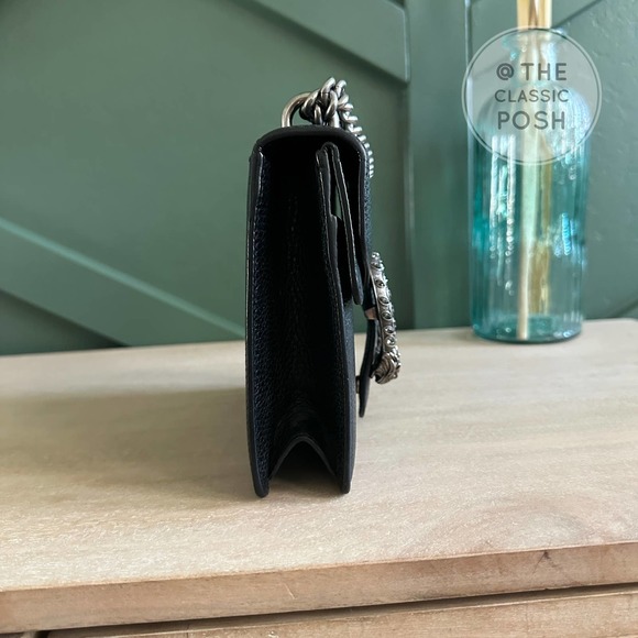 EUC GUCCI Dionysus Mini Black Crossbody Bag Silver Leather - Picture 2 of 12